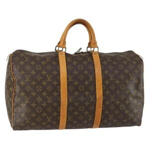 LOUIS VUITTON Monogram Keepall 50 Boston Bag M41426 LV Auth 159634